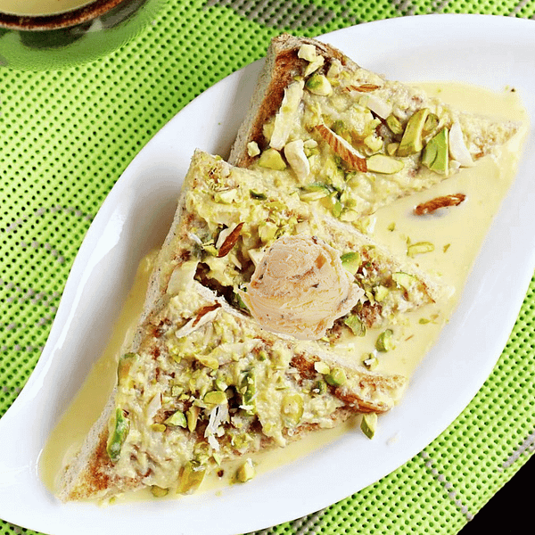 Shahi Tukda with Ice Cream